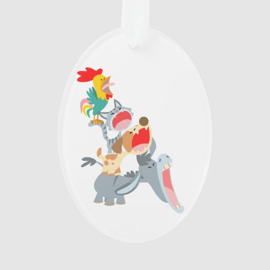 Cartoon Bremen Town Musicians AcrylOrnament Ornament (achterkant)