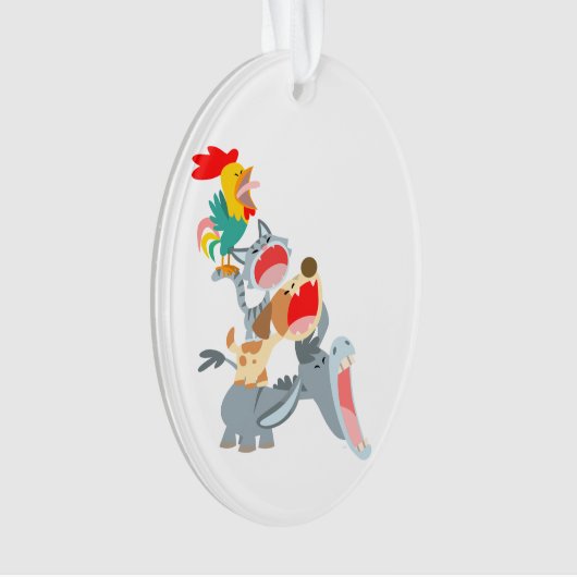 Cartoon Bremen Town Musicians AcrylOrnament Ornament (voorkant)