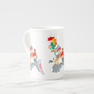 Cartoon Bremen Town Musicians Bone China Mok