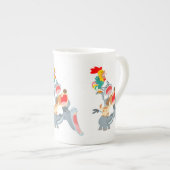 Cartoon Bremen Town Musicians Bone China Mok (Voorkant rechts)