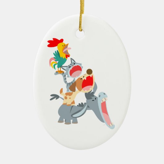 Cartoon Bremen Town Musicians Ornament (Voorkant)