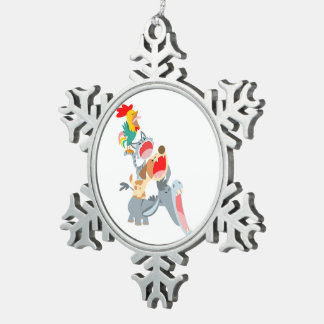 Cartoon Bremen Town Musicians Pewter Ornament