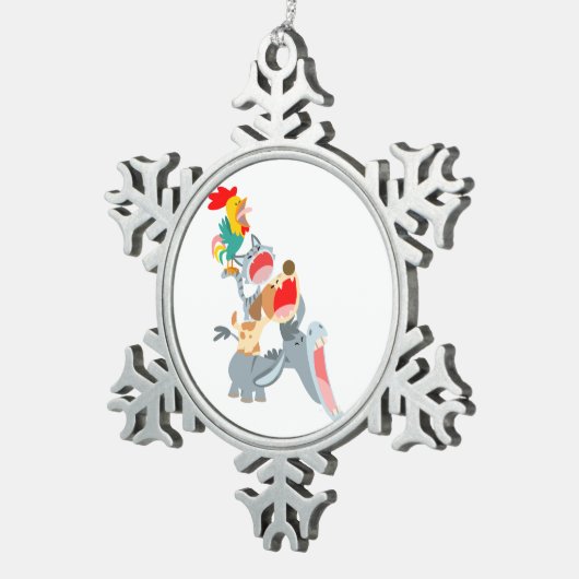 Cartoon Bremen Town Musicians Pewter Ornament (Rechts)