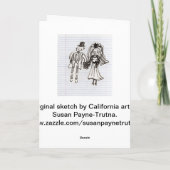 Cartoon Bride+Groom Thank You Bedankkaart (Achterkant)