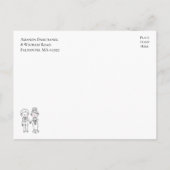 Cartoon Bride Groom trouwt alleen maar Aankondigingskaart (Achterkant)