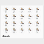 Cartoon Bride Ronde Sticker (Vel)