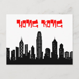 Cartoon briefkaart Hongkong