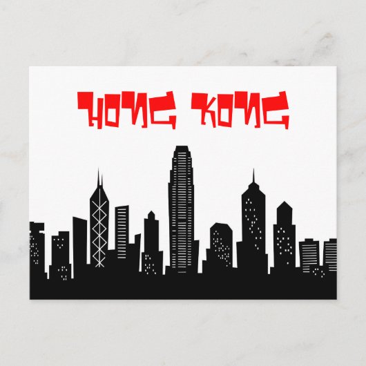 Cartoon briefkaart Hongkong (Voorkant)