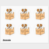 Cartoon Brittany Dog Bookplate Stickers Sjabloon (Vel)