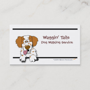 Cartoon Brittany Spaniel Business Card Template Visitekaartje