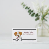 Cartoon Brittany Spaniel Business Card Template Visitekaartje (Staand voorkant)