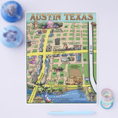 Cartoon brochure over de binnenstad van Austin Tex (Enkel)