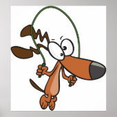 Cartoon Brown Dog Skipping Poster (Voorkant)