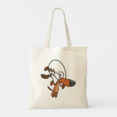 Cartoon Brown Dog Skipping Tote Bag (Achterkant)