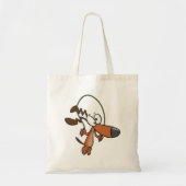 Cartoon Brown Dog Skipping Tote Bag (Voorkant)