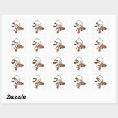 Cartoon Brown Dog Skipping Vierkante Sticker (Vel)