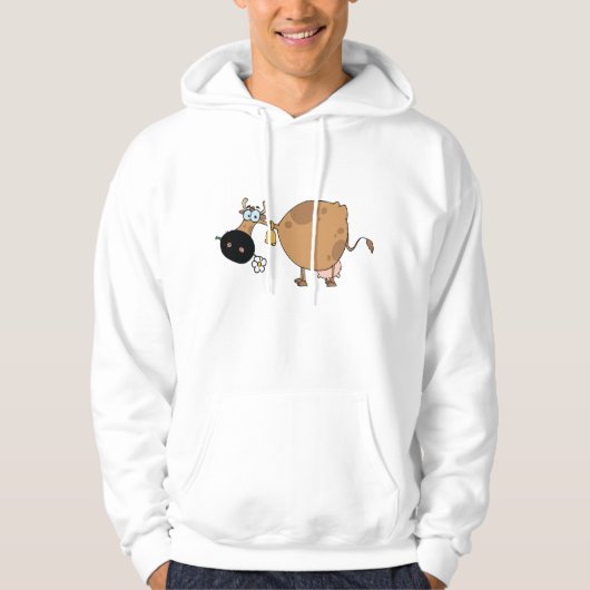 Cartoon Brown Koe Hoodie (Voorkant)