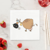 Cartoon Brown Koe Servet (Insitu)