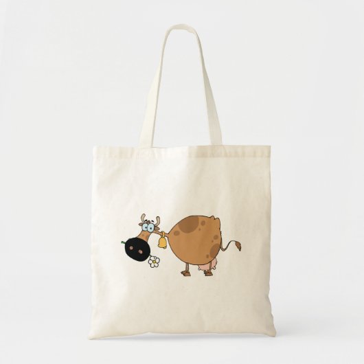 Cartoon Brown Koe Tote Bag (Voorkant)