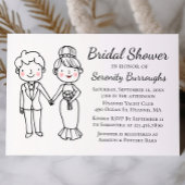 Cartoon bruid bruidegom grillig Vrijgezellenfeest Uitnodiging Briefkaart