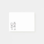 Cartoon bruid bruidegom liefde nota Verloving brui Post-it® Notes (Voorkant)