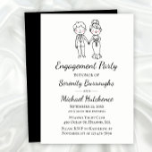 Cartoon bruid bruidegom zwart bruiloft verlovingsf kaart