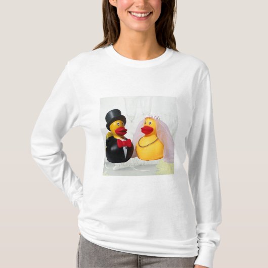 ***CARTOON BRUID EN BRUIDEGOM RUBBER DUCKIES" T-SH T-SHIRT (Voorkant)