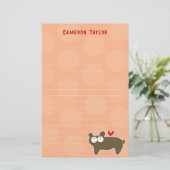 Cartoon Bruin Beer Kinder Kinderen Stippen Dank u Briefpapier (Staand voorkant)