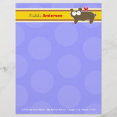 Cartoon Bruin Beer Paarse Stippen Leuke Kinder Kin Briefhoofd Sjabloon (Voorkant)