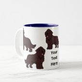 cartoon bruin newfoundland tweekleurige koffiemok (Voorkant links)
