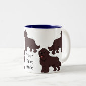 cartoon bruin newfoundland tweekleurige koffiemok (Voorkant rechts)