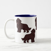 cartoon bruin newfoundland tweekleurige koffiemok (Links)