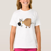 Cartoon Bruine Koe T-shirt (Voorkant)