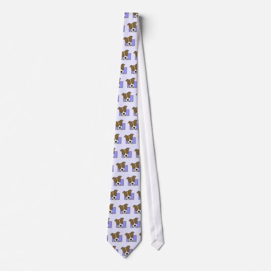 Cartoon bruine rand Stropdas van de collie (Voorkant)