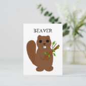Cartoon Buck Tand Bever Briefkaart (Staand voorkant)