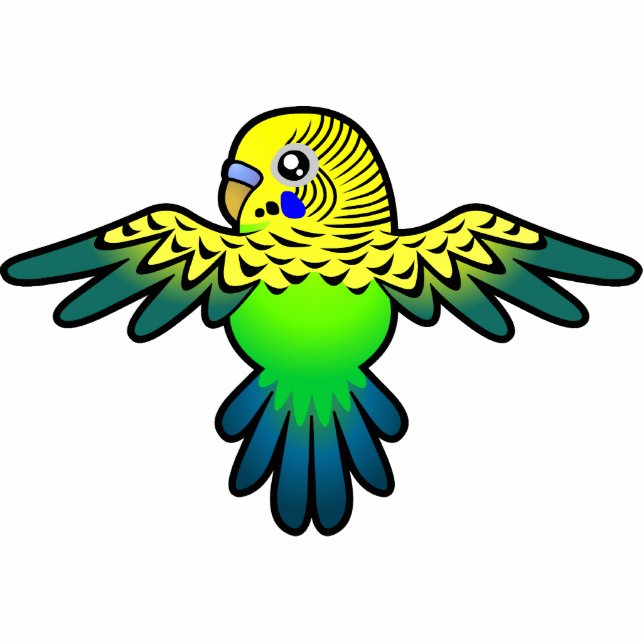 Cartoon Budgie Fotobeeldje Magneet (Voorkant)