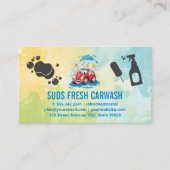 Cartoon Buggy Car Wash | Automatische services | r Visitekaartje (Voorkant)