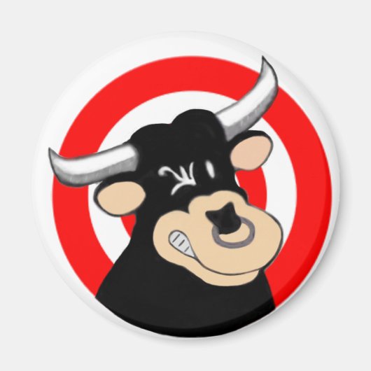 Cartoon Bull BullsEYE Magneet (Voorkant)