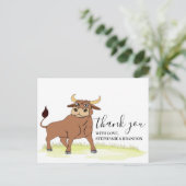 Cartoon Bull Hartelijk dank Briefkaart (Staand voorkant)