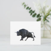 Cartoon Bull in zijprofiel met omlaag Briefkaart (Staand voorkant)