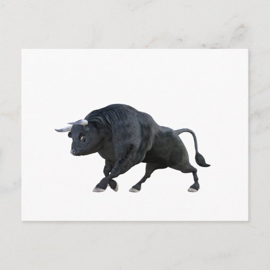 Cartoon Bull in zijprofiel met omlaag Briefkaart (Voorkant)