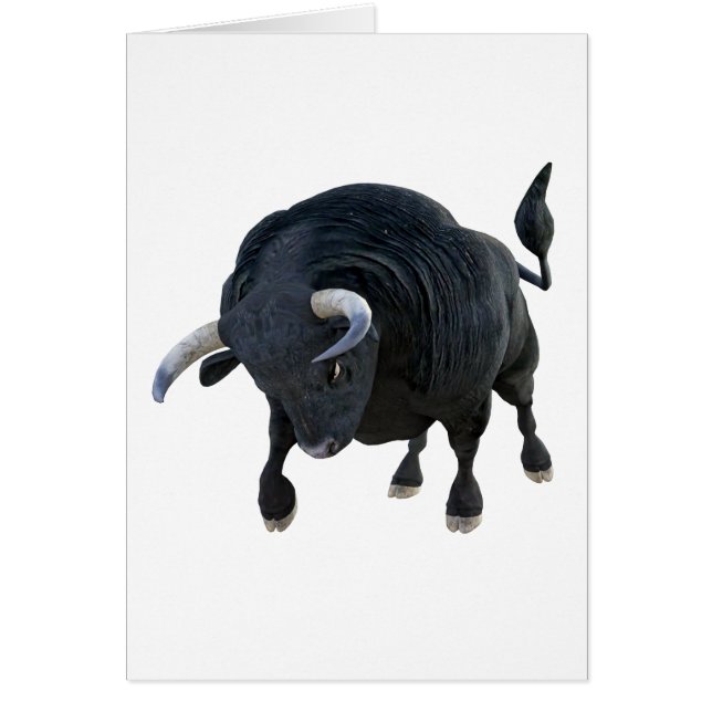 Cartoon Bull-oplading voorwaarts naar beneden (Voorkant)