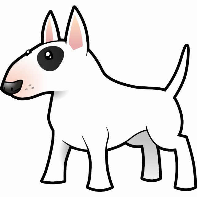 Cartoon Bull Terrier Fotobeeldje Magneet (Voorkant)