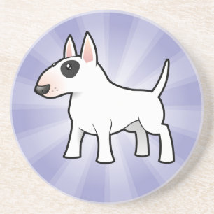 Cartoon Bull Terrier Zandsteen Onderzetter