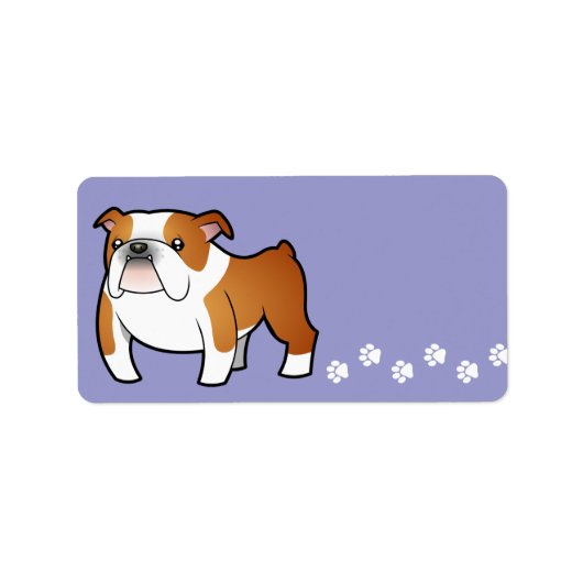 Cartoon Bulldog Etiket (Voorkant)