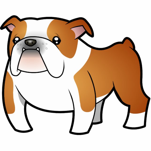 Cartoon Bulldog Fotobeeldje Magneet (Voorkant)