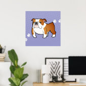 Cartoon Bulldog Poster (Thuiskantoor)