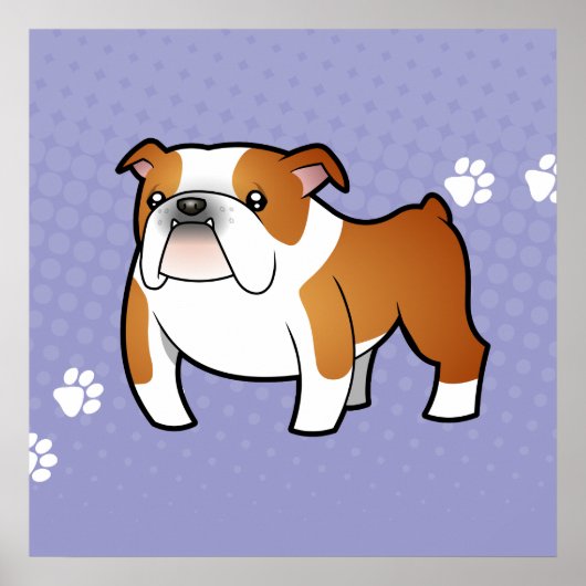 Cartoon Bulldog Poster (Voorkant)
