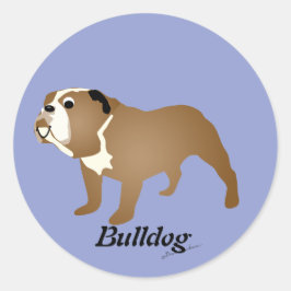Cartoon Bulldog Ronde Sticker