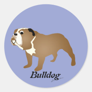 Cartoon Bulldog Ronde Sticker